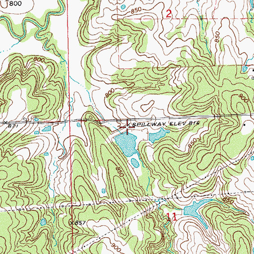 Topographic Map of Little Deep Fork Creek Site 31 Dam, OK