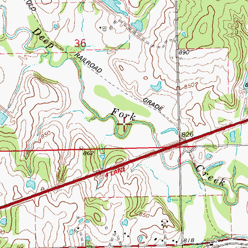 Topographic Map of Little Deep Fork Creek Site 19 Reservoir, OK