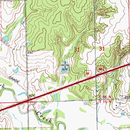 Topographic Map of Little Deep Fork Creek Site 20 Dam, OK