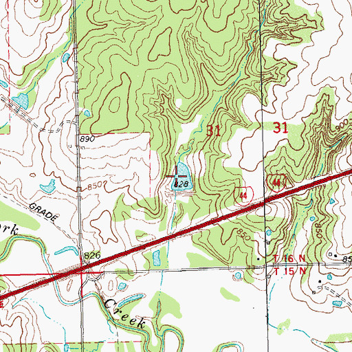 Topographic Map of Little Deep Fork Creek Site 20 Reservoir, OK
