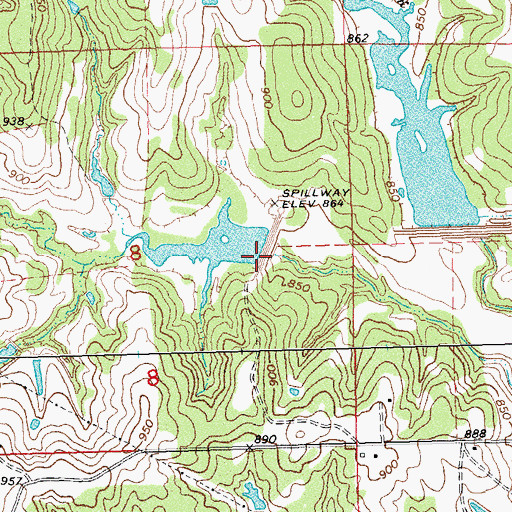 Topographic Map of Little Deep Fork Creek Site 22 Dam, OK