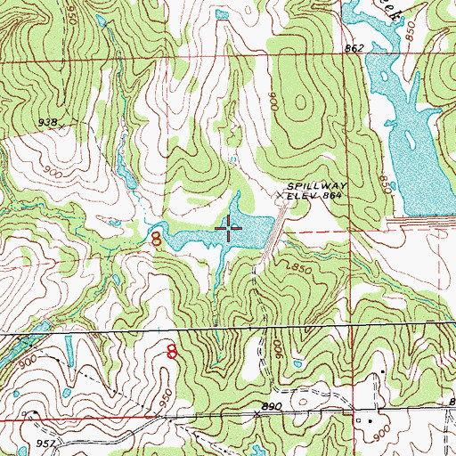 Topographic Map of Little Deep Fork Creek Site 22 Reservoir, OK