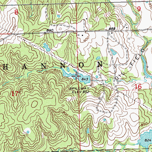 Topographic Map of Little Deep Fork Creek Site 25 Reservoir, OK