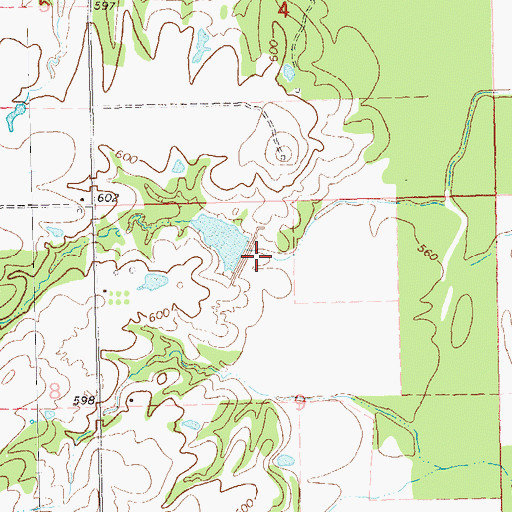 Topographic Map of Delaware Creek Site 1 Dam, OK