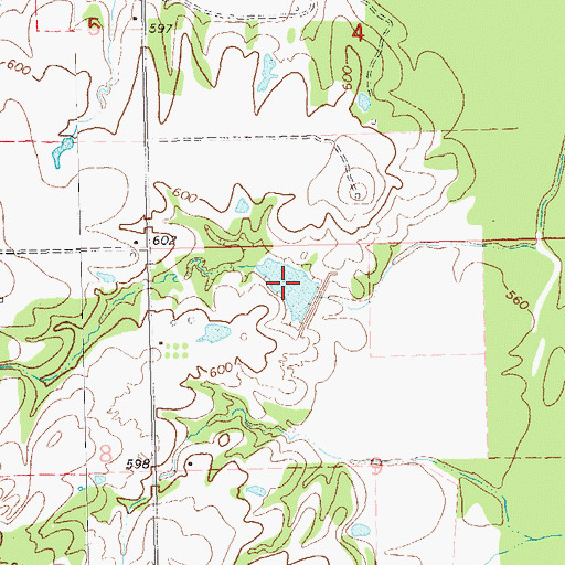 Topographic Map of Delaware Creek Site 1 Reservoir, OK
