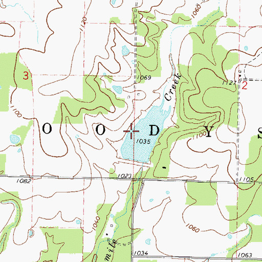 Topographic Map of Fourteen Mile Creek Site 1 Dam, OK