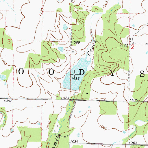 Topographic Map of Fourteen Mile Creek Site 1 Reservoir, OK