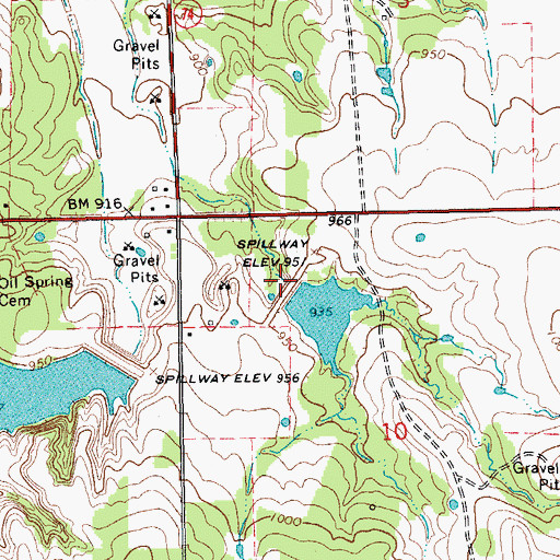 Topographic Map of Wildhorse Creek Site 10 Dam, OK