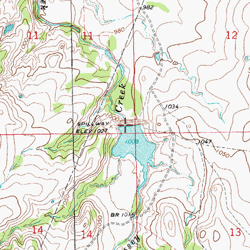 Topographic Map of Wildhorse Creek Site 9 Reservoir, OK