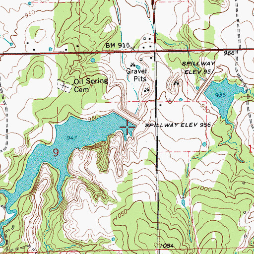 Topographic Map of Wildhorse Creek Site 11 Reservoir, OK