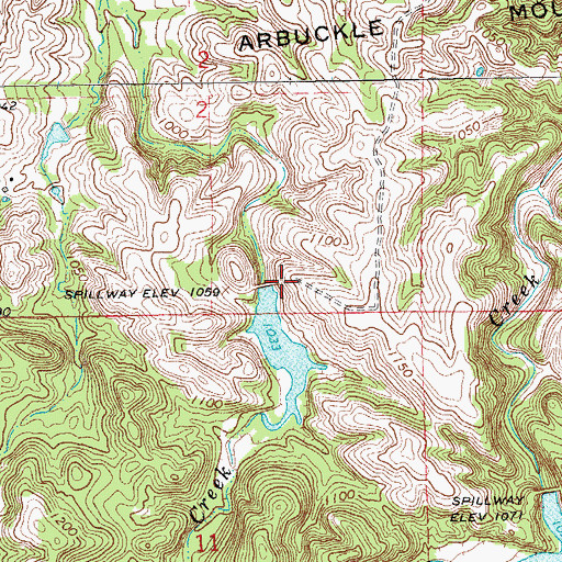 Topographic Map of Wildhorse Creek Site 5 Dam, OK
