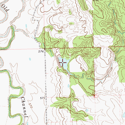 Topographic Map of Leader Middle Clear Boggy Creek 43 Reservoir, OK