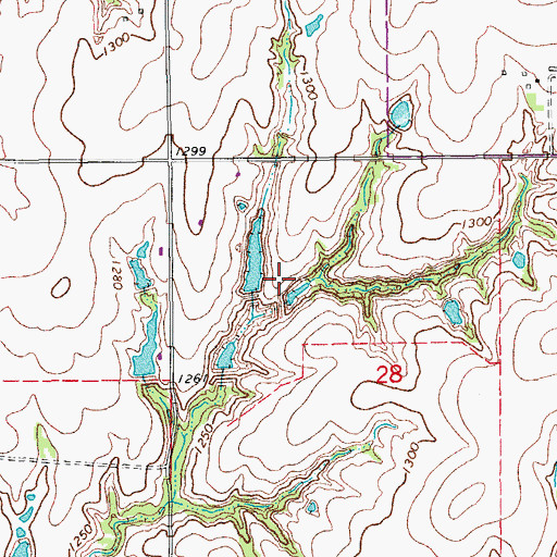Topographic Map of Isabel Loosen Rein Dam, OK
