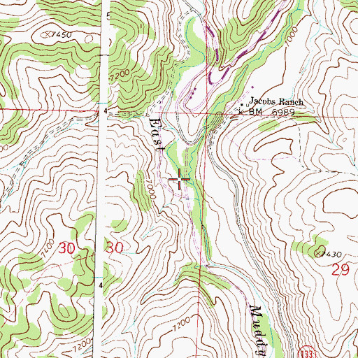 Topographic Map of Lee Creek, CO
