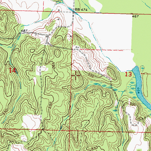 Topographic Map of Oknoname 023002 Reservoir, OK