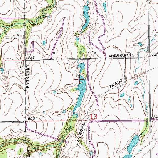 Topographic Map of Brown-McClure Dam, OK