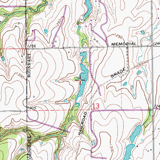 Topographic Map of Brown-McClure Reservoir, OK