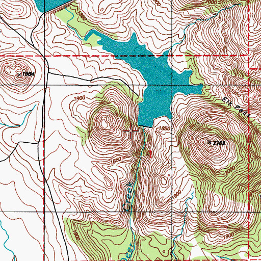 Topographic Map of Comanche Lake Dam, OK