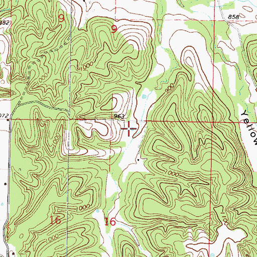 Topographic Map of Whitewater Creek Site 3 Reservoir, OK