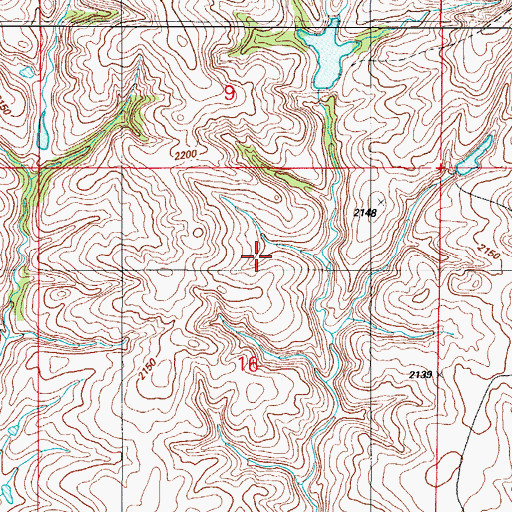 Topographic Map of Quartermaster Creek 1b Reservoir, OK