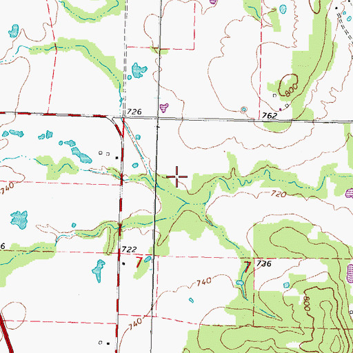 Topographic Map of Oknoname 121020 Dam, OK