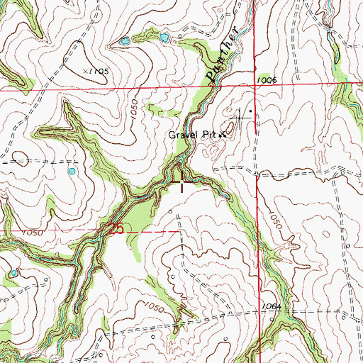 Topographic Map of Rush Creek Site 106 Dam, OK