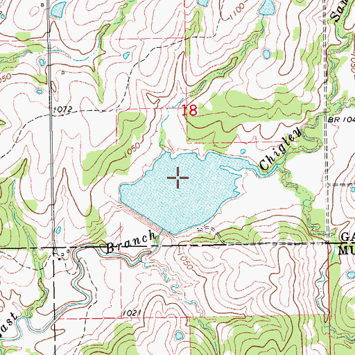 Topographic Map of Chigley Sandy Creek Site 6 Reservoir, OK