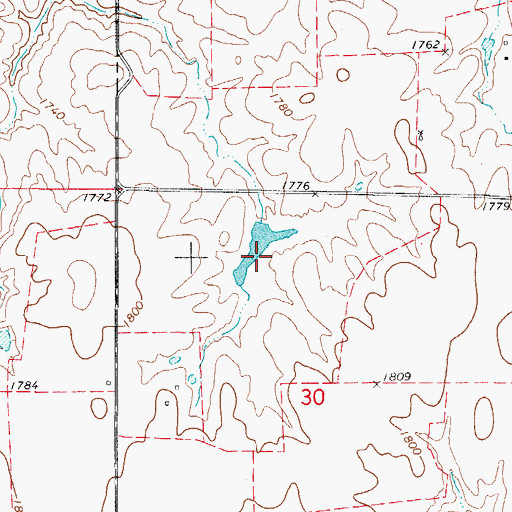 Topographic Map of George Kirten Number 2 Dam, OK
