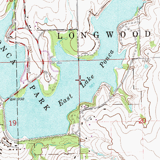 Topographic Map of Lake Ponca, OK