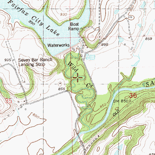 Topographic Map of Fairfax Dam, OK