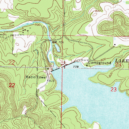 Topographic Map of Eucha Dam, OK