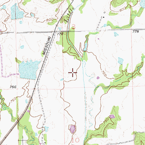 Topographic Map of Allen Sportsman Lake, OK