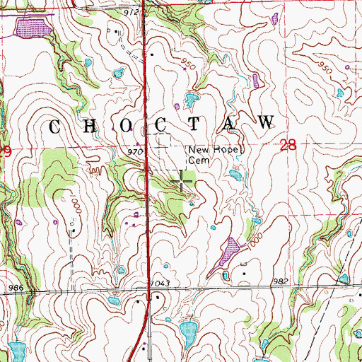 Topographic Map of Quapaw Creek Site 13 Dam, OK