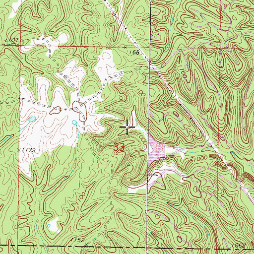 Topographic Map of Clear Creek Dam, OK