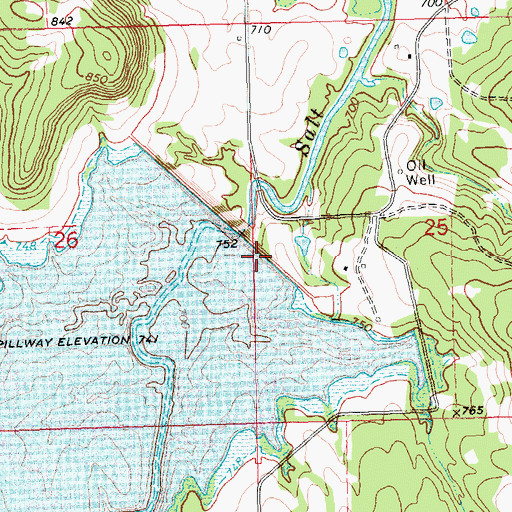 Topographic Map of Salt Creek Site S-1 Dam, OK