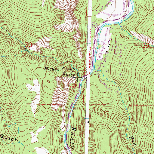 Topographic Map of Hayes Creek, CO