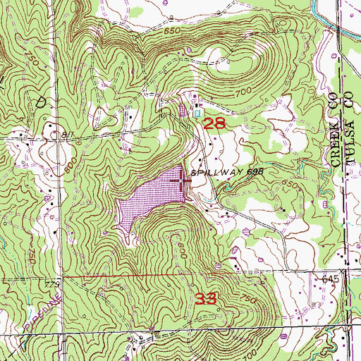 Topographic Map of Fair Oil Company Dam, OK