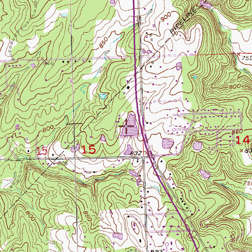 Topographic Map of Gish Lake, OK