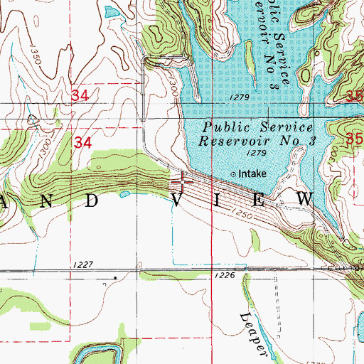 Topographic Map of Southwestern Power Station Number 3 Dam, OK