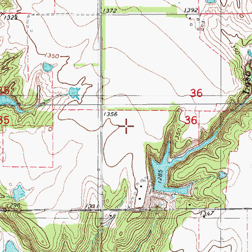 Topographic Map of Sugar Creek Site L-44 Dam, OK
