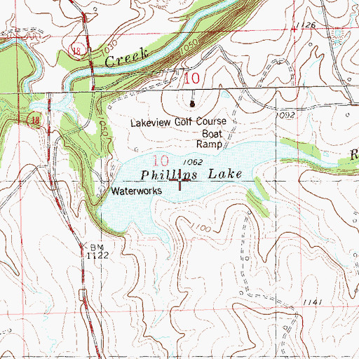 Topographic Map of Charlotte Lake, OK