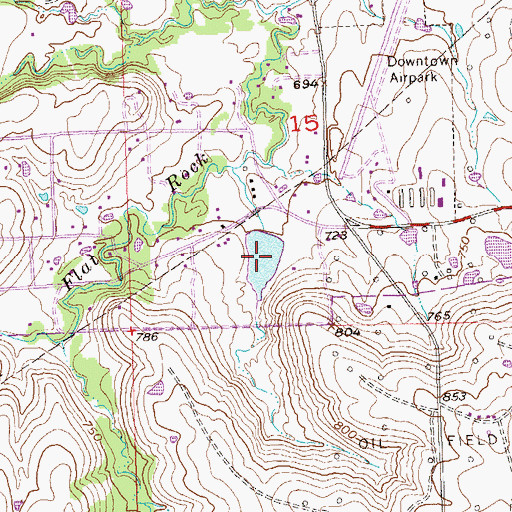 Topographic Map of Theisen Lake, OK