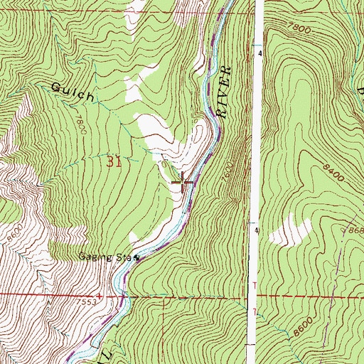 Topographic Map of Bears Gulch, CO