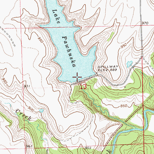 Topographic Map of Pawhuska Dam, OK