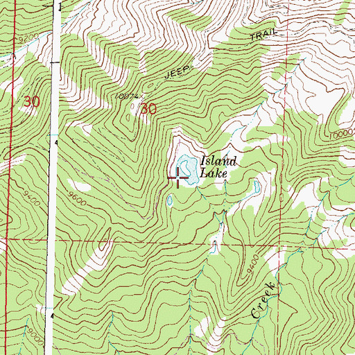 Topographic Map of Island Lake, CO