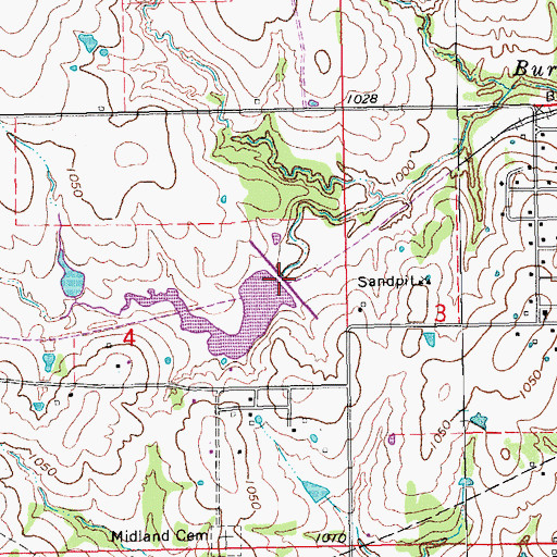 Topographic Map of Sandy Creek Site 18 Dam, OK