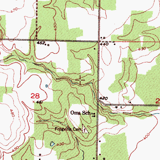 Topographic Map of Frogville Creek Site 2 Dam, OK