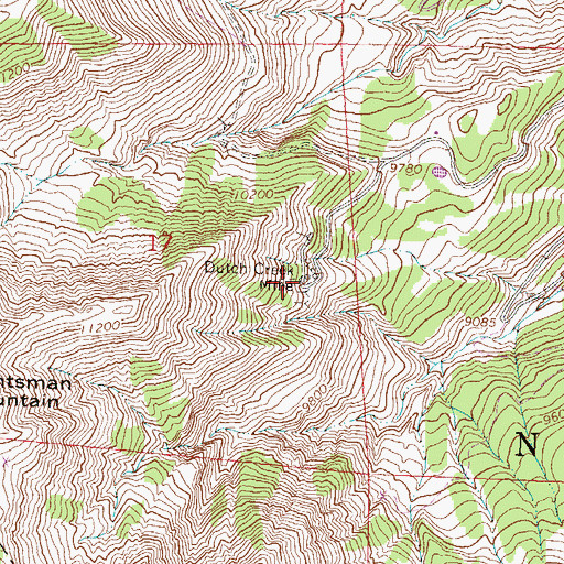 Topographic Map of Dutch Creek Mine, CO
