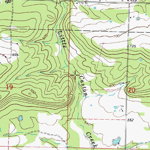 Topographic Map of Caston Mountain Creek Site 3 Reservoir, OK
