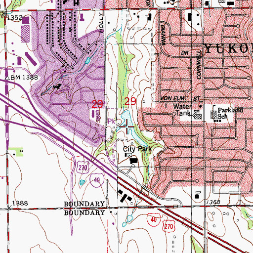 Topographic Map of Mulvey Pond, OK